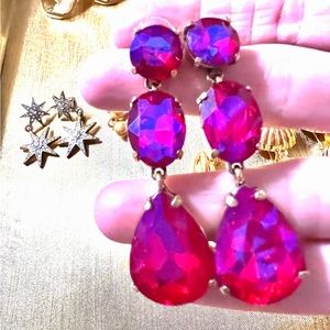 Reddish purple dangle earrings